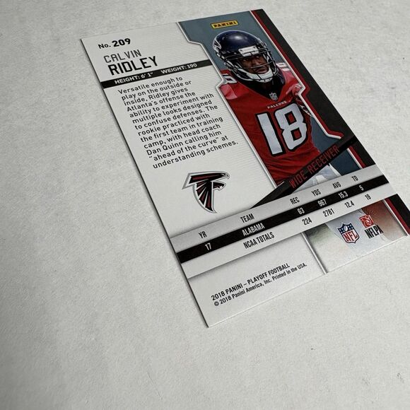 2018 Panini Playoff #209 Calvin Ridley RC Atlanta Falcons Rookie Card Titans - Picture 5 of 6